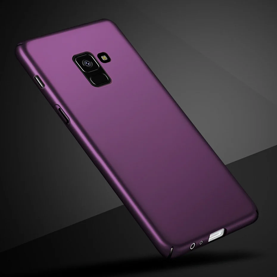 لسامسونج غالاكسي A8 2018 حالة رقيقة جدا الصلب PC عودة كاملة غطاء ماتي ل جراب هاتف سامسونج غالاكسي A8 2018 A530 كوكه