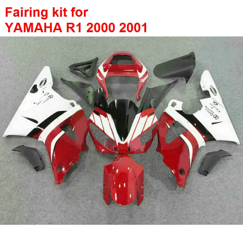 

Compression molding bodywork fairings for Yamaha YZF R1 00 01 dark red white black motorcycle fairing kit YZFR1 2000 2001 BA27