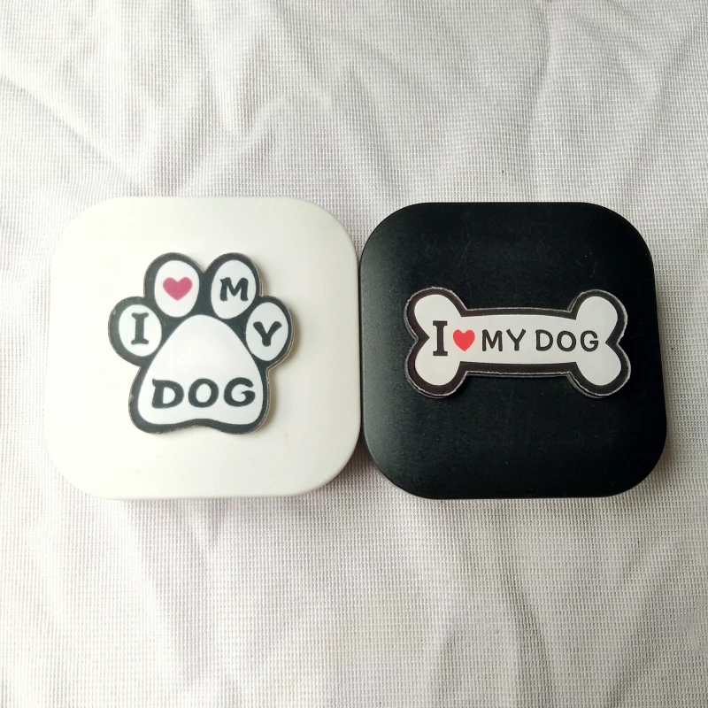 LIUSVENTINA DIY акриловый милый чехол для контактных линз I Love My Dog с ладонью и зеркальной