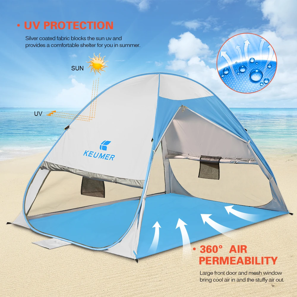 

Automatic Instant Pop Up Beach Tent Lightweight Outdoor UV Protection Camping Fishing Tent Cabana Sun Shelter