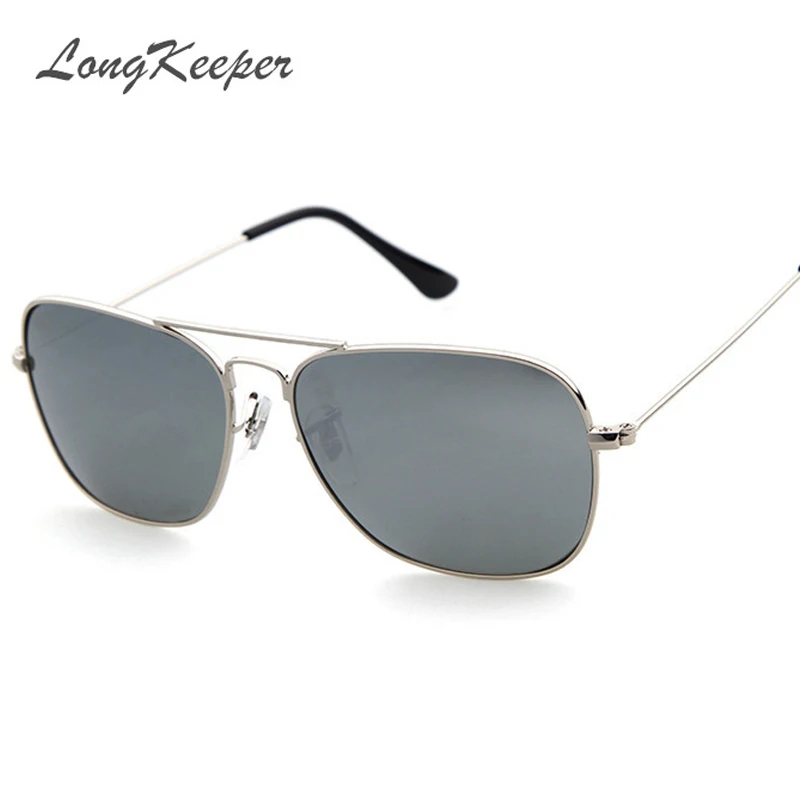 

LongKeeper 2017 Super Promotion High Quality Sunglasses Men's Famous Brand Designer Square Alloy Frame UV400 Driving Goggles