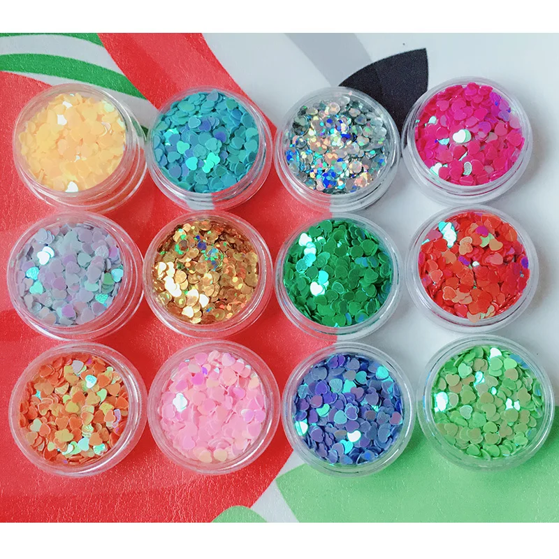 Bling Сердце Форма пайетки слизь глины Sprinkles для наполнитель для слизи DIY Поставки десерт грязи украшения игрушки для детей взрослых