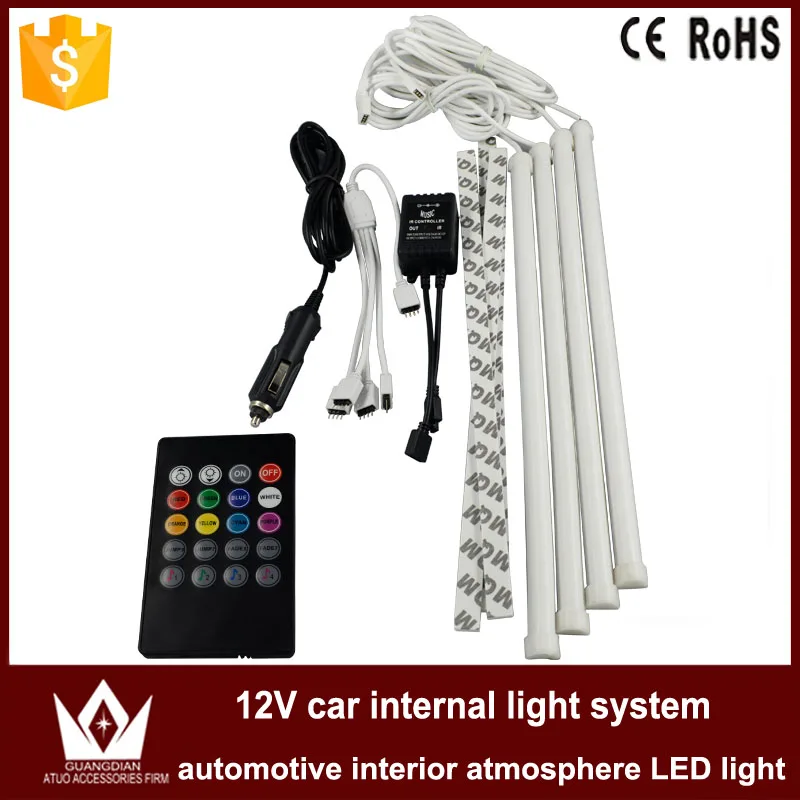 

Tcart 1Set Car RGB LED DRL Strip Light 12V 5050Chip Car Auto Led Remote Control Auto Decorative Hub Underbody Atmosphere Lights