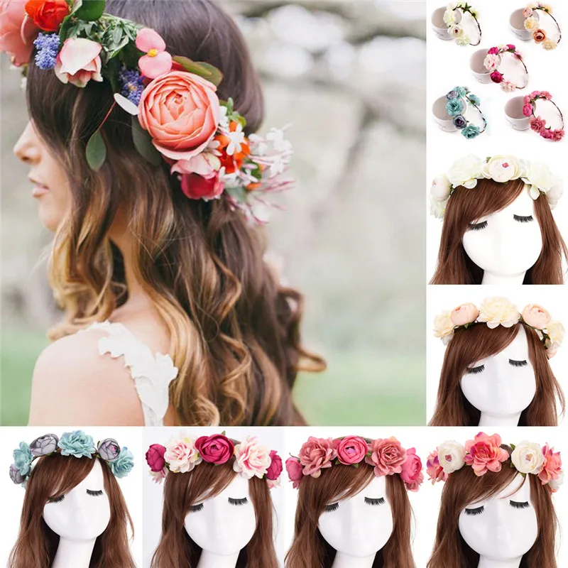 

Floral Hairband Accessories Fashion Bohemia Flower Headband Hair Band for Girls Women Beach Travel Headwear Wedding Garland