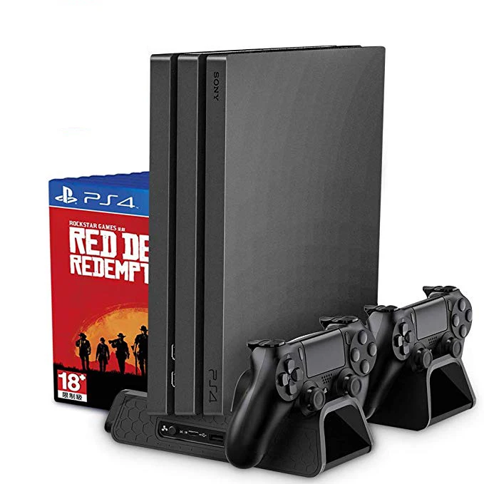 

PS4/PS4 Slim/PS4 PRO Vertical Stand with Cooling Fan Cooler Dual Controller Charger Charging Station for SONY Playstation 4