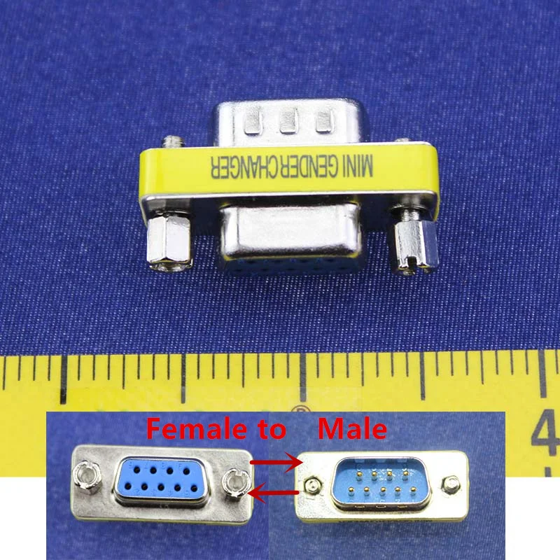 

Free shipping RS232 Gender Changer DB9 pin Serial Gender Changer Adapter Female to Male RS232 to COM