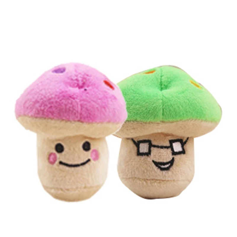 

2 Style Plush Sound Cute Squeaking Vegetable Mushroom Design Toys Gift for Children