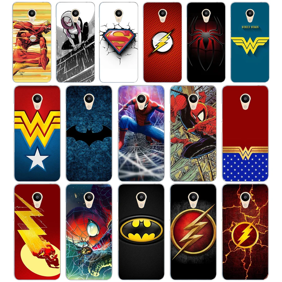 

20DD Batman Superman flash Wonder Woman Spiderman Hard Cover Case for Meizu M2 M3S M3 M3S M5S Mini M3 note M5 M6 M6 note U10 U20