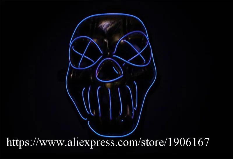 New Year Flash El Wire Led Glowing Beauty Christmas Party Mask Hot Sale09
