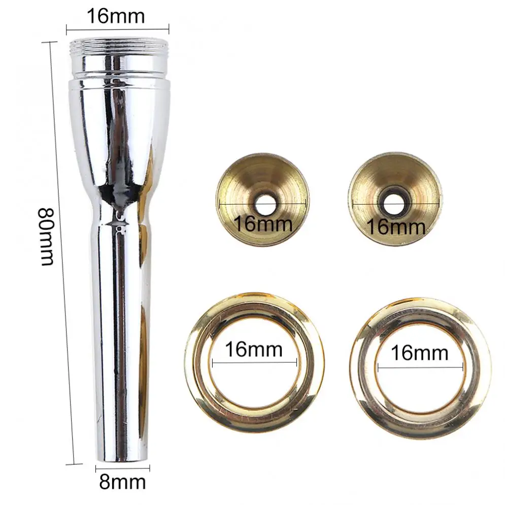 7 шт./компл. Латунь Профессиональный мундштук 3C 5C 7C 1-1/2C с 2 Золотой головками и включает 4 чашки для трубы