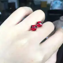 Натуральный Красный Гранат Камень Серьги 925 серебро натуральный драгоценный камень серьги женские элегантные тонкие серьги для помолвки