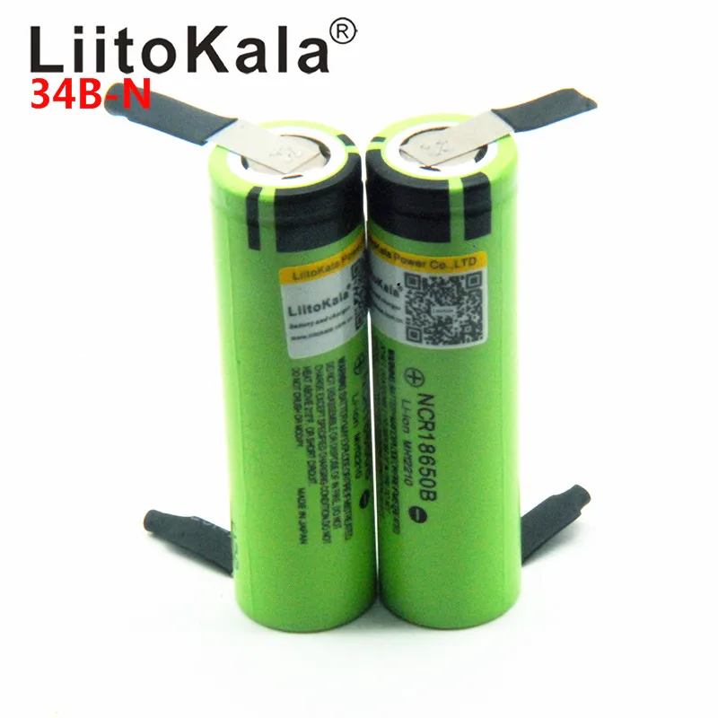 100 шт LiitoKala NCR18650B 18650 3400 3,7 в 18650 3400 мАч литиевая аккумуляторная батарея+ DIY nicke