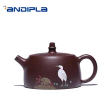 250 мл фиолетовая глина yixing чайная посуда знаменитая ручная роспись Птица узор НЕОБРАБОТАННАЯ руда горшок Zisha oolong чай пуэр чайник отправил друзей