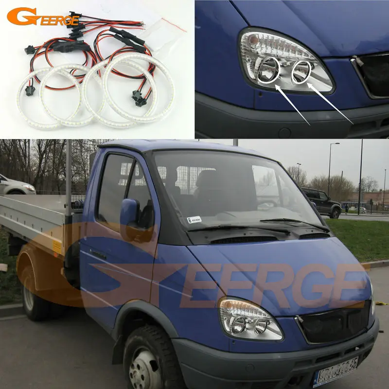 Для Газель ГАЗ 3302 2003 2004 2005 2006 2007 2008 2009 отлично Ультра-яркий освещения SMD из светодиодов глаза Ангела комплект Для Газель ГАЗ 3302 2003 2004 2005 2006 2007 2008 2009 отлично Ультра-яркий освещения SMD из светодиодов глаза Ангела комплект