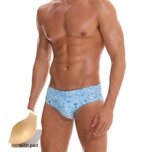 Купальники мужские бикини Pad Push Up Купальник спортивные пляжные трусы для серфинга быстросохнущие мужские Maillot De Bain Homme плавки Sunga