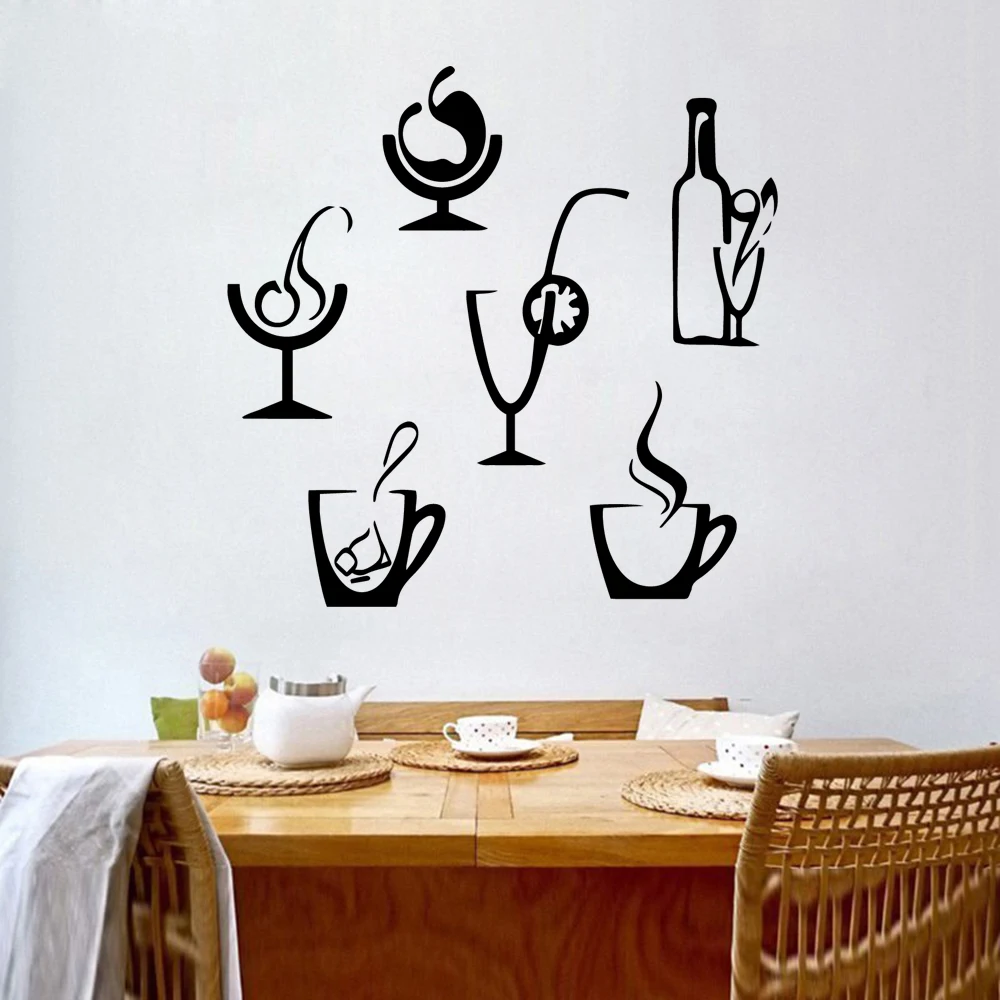 Hot Sale Cup Home Decoration Accessories Waterproof Wall Decals Wall Decals