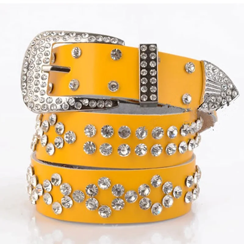 Ladies Famous Female Strap Brand Designer High Quality Diamond Women Belts Waist Luxury Punk