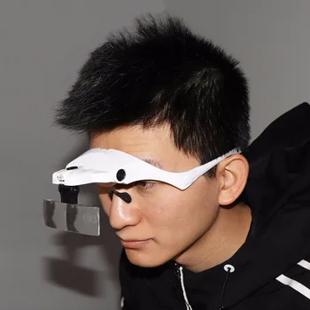 

New 1.0X 1.5X 2.0X 2.5X 3.5X 5 Lens Adjustable Loupe Eyeglasses Bracket / Headband Interchangeable Magnifying Glass Magnifier