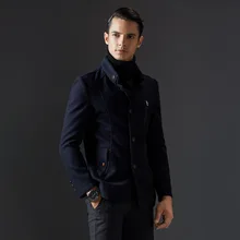 Новый Стенд Воротник Высокое Качество Классический Элегантный Манто Homme Laine Суд