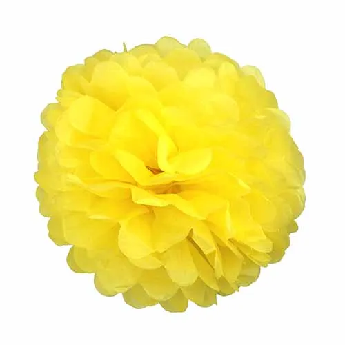 5 шт. 20 см декоративные бумажные помпоны цветочные шары свадьба день рождения, детский душ вечерние принадлежности - Цвет: yellow