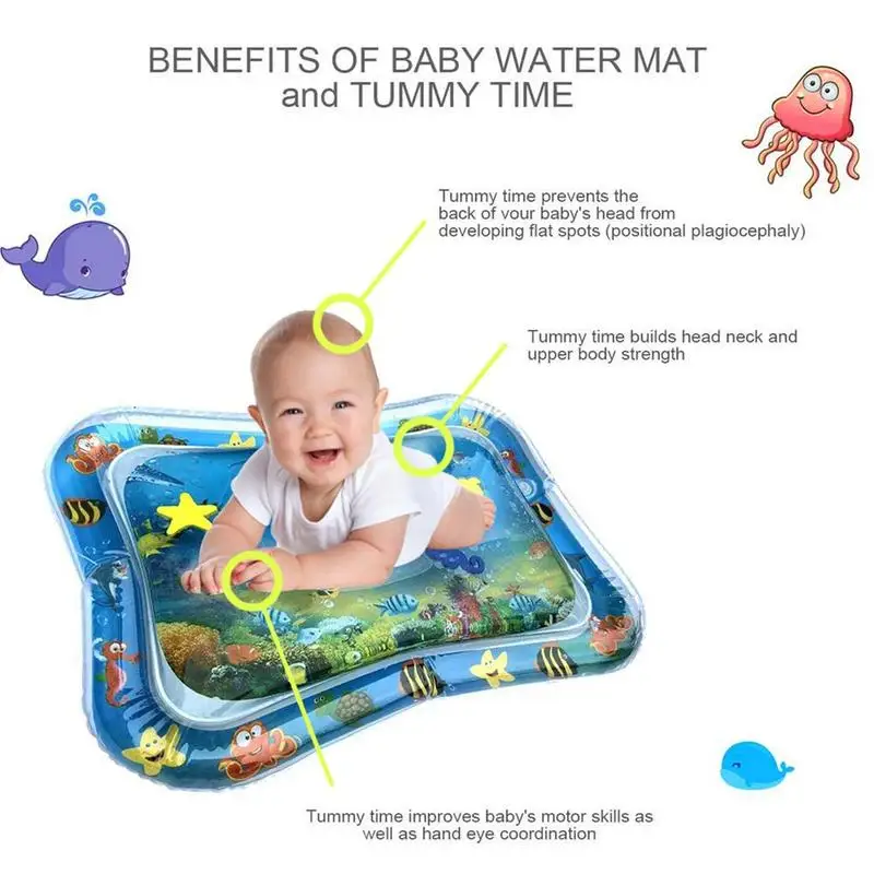 

Inflatable Baby Playmats Water Mat Infant Tummy Time Playmat Toddler Activity Intelligent Play Center For Sensory Stimulation