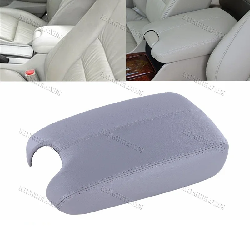 Brand New Grey PU Leather Console Arm Rest Cover Car Armrest Lid For