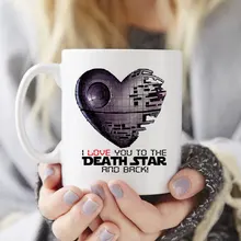 Ich liebe dich zum Tod Star und zurück sterne wars tassen Tee kunst milch wein bier freund geschenke neuheit jahrestag
