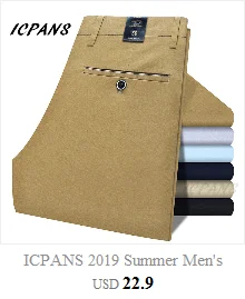 Icpans corduroy calças masculinas grossas quentes de