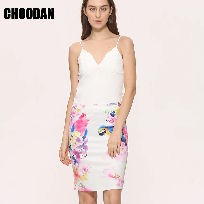 Юбка карандаш Женская с высокой талией винтажная летняя 2018|skirt female|pencil skirt womenprint