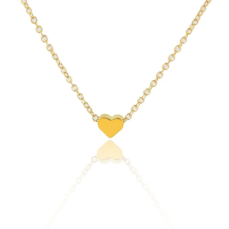 Модное Золотое простое ожерелье с сердечком для женщин, милое короткое ожерелье из сплава, массивное ювелирное изделие, подарок, воротники, ювелирное изделие
