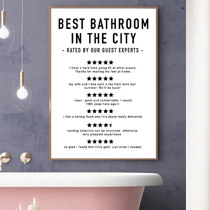 Funny Signs Print Bathroom Decor