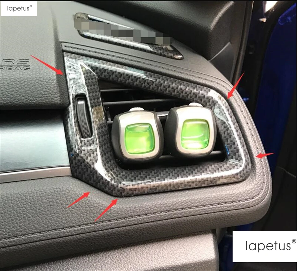 Carbon Fiber Style ! Accessories For Honda Civic 2016 2017 Front Side Air Conditioning AC Outlet
