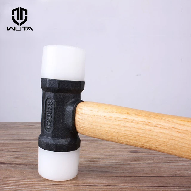 WUTA Leather Mallet Hammer Cobbler Hammer Carbon Steel Double Head