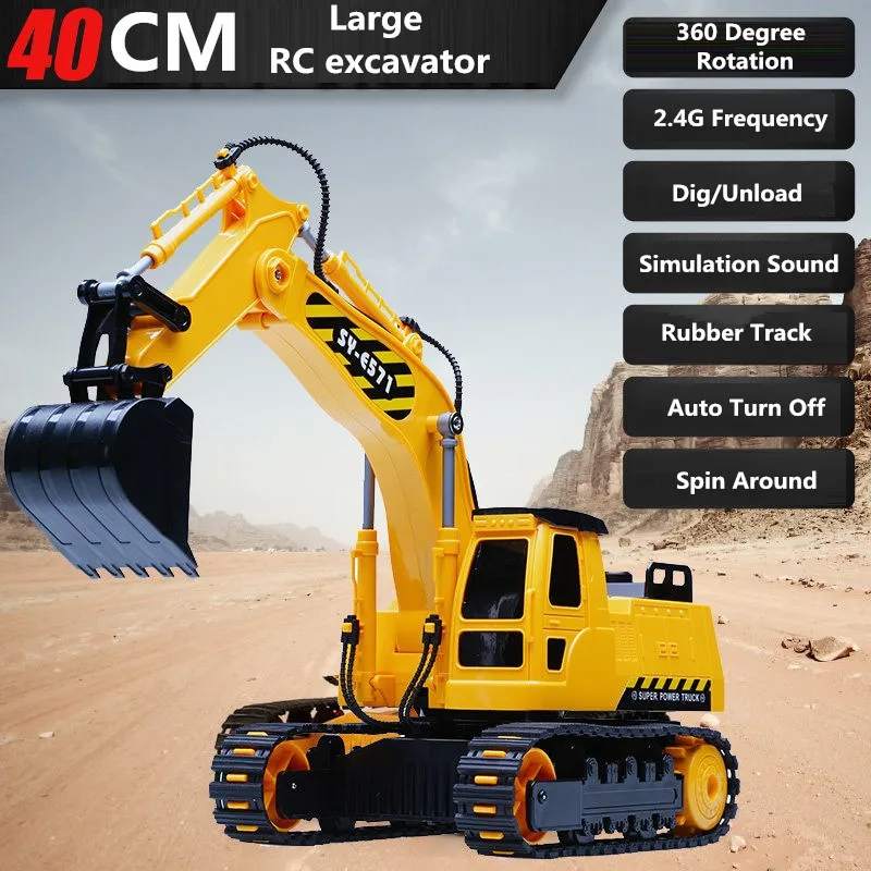 Children's Electric Educational Remote Control Excavator Model 2.4G RC Construction Vehicle Engineering Truck Toy | Игрушки и хобби