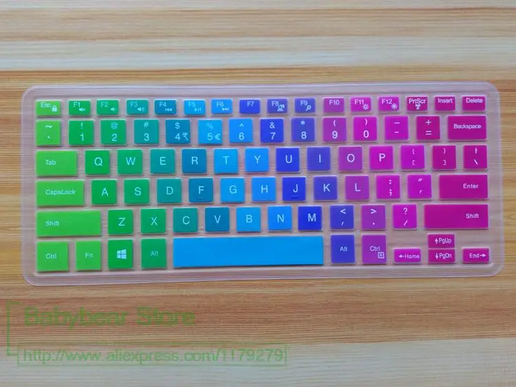 Силиконовая клавиатура для ноутбука кожного покрова для Dell Inspiron 14 3446 3447 3442 5442 14C 14CR 14 3000 серии 5000 серии - Цвет: rainbow