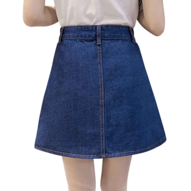 Женские джинсовые юбки А-силуэта, летняя Новинка, модная юбка с высокой талией и карманами