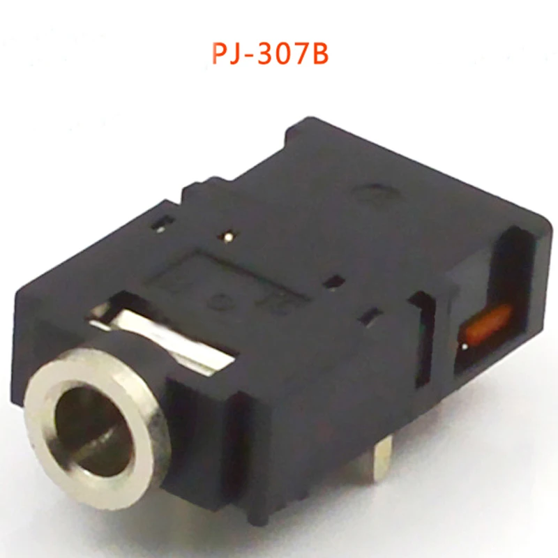 100pcs PJ Headphone Jack 3 5mm Audio Connector Plug PJ 307B Copper Plastic Head 11 Foot Board