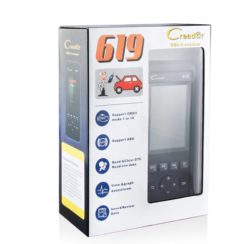 Оригинальный Launch Creader 619 OBD 2 Автомобильный диагностический сканер полный OBD2 EOBD