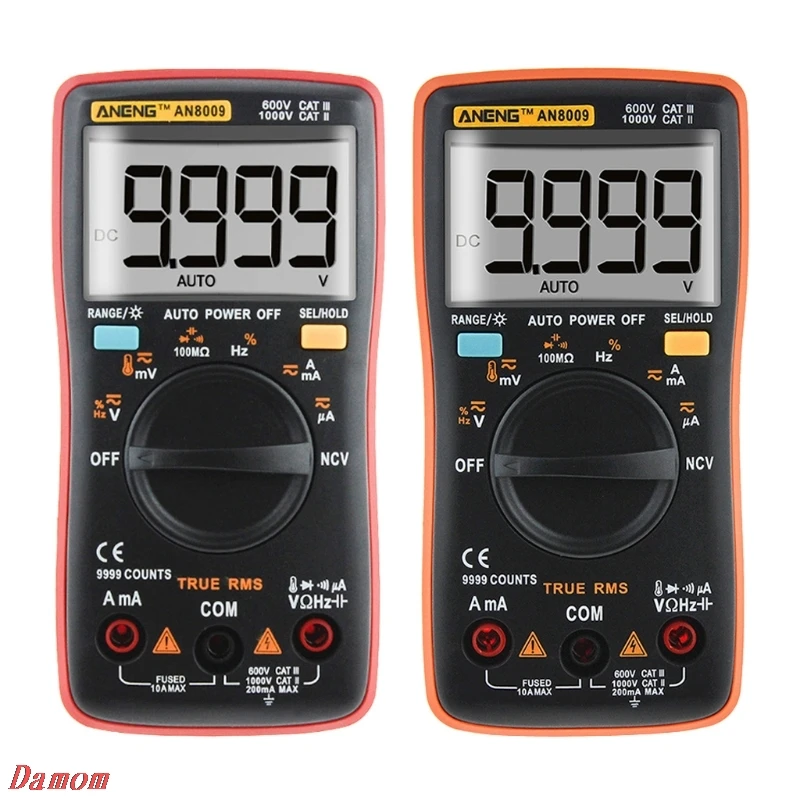 

ANENG AN8009 True-RMS Auto Range Digital Multimeter NCV Ohmmeter AC/DC Voltage Ammeter Current Meter Temperature Measurement