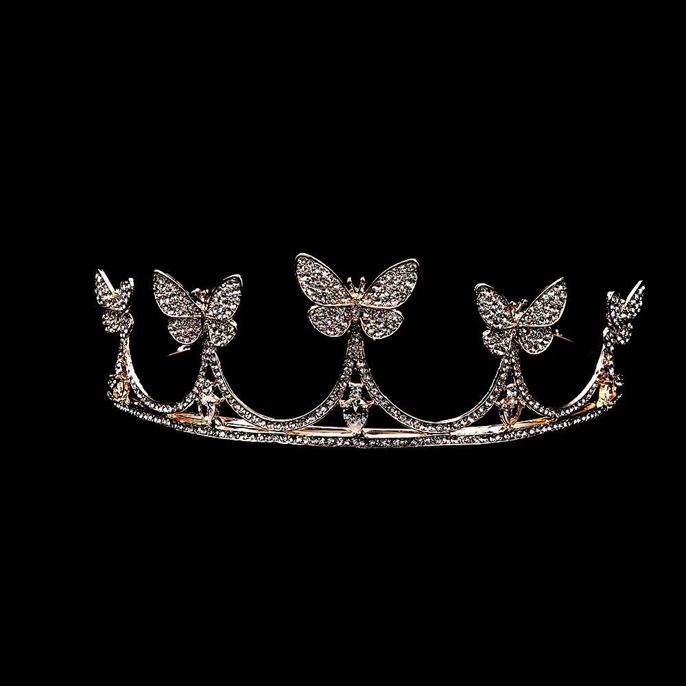 1 Pcs Fashion Sweet Women Butterfly Crystal Princess Queen Bride Tiara