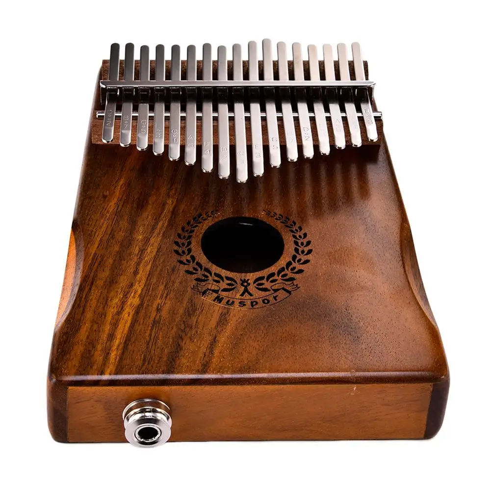 17 клавиш эквалайзер калимба Акация большой палец фортепиано ссылка динамик электрический датчик с сумкой кабель 17 ключей твердой древесины калимба музыкальный инструмент