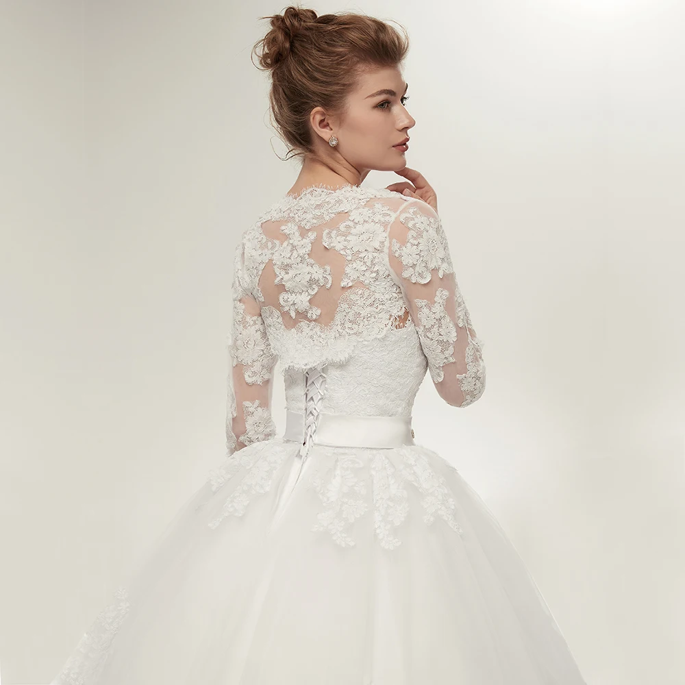 Fansmile Two Piece Long Sleeve Jacket Wedding Dresses 2017 Plus Fansmile Two Piece Long Sleeve Jacket Wedding Dresses 2017 Plus Size Bridal Ball Gowns Vestido De Noiva Robe Mariage Fsm 122t In From