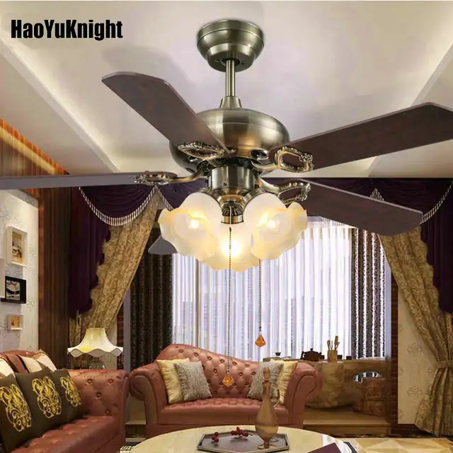 European Fan Lights Retro Elegant Living Room Ceiling Fan