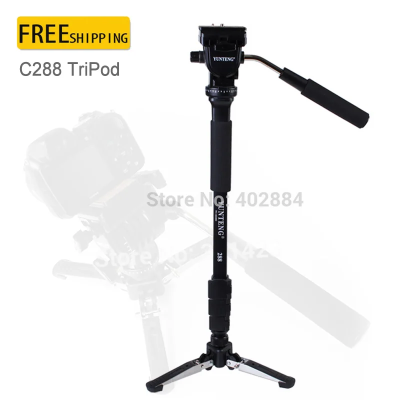 

Yunteng C288 VCT-288 Pro Monopod for Canon Nikon Sony DSLR Camera+DV Unipod Mobile Phone Clip Holder+Fluid Pan Head Ball