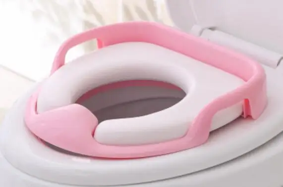 Детские туалеты с ручками детские безопасные горшок ремень сиденья унитаза крышка сиденья высокого качества Potties - Цвет: Розовый