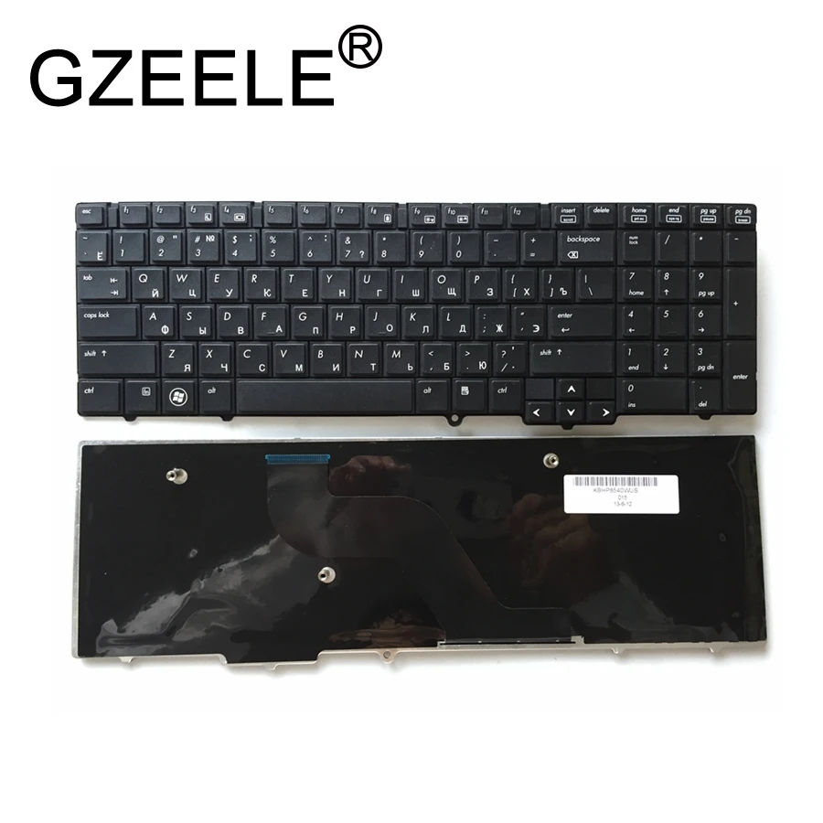 GZEELE Русская клавиатура для ноутбука hp EliteBook 8540 8540P 8540W сменная Клавиатура черного цвета без указателей высокого качества