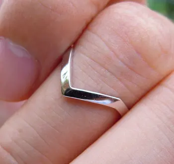 

Ladies Jewelry Genuine 925 Sterling Silver Wishbone Ring For Women