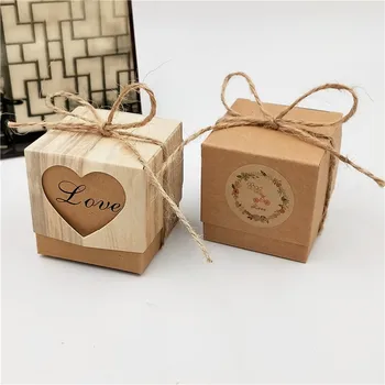 

8Pcs/Lot 5x5x5cm Retro Style Kraft Paper Ring Earring Accessory Packaging Cubic Paperboard Boxes Brown Case For Jewelry Display