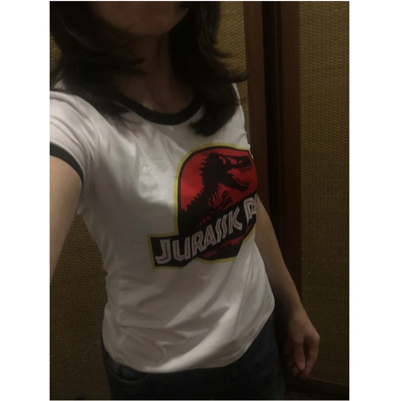 حار بيع الجوراسي بارك 3D طباعة T قميص المرأة مضحك المتناثرة الإناث تي شيرت محب بارد التي شيرت الأبيض قصيرة الأكمام قمم المحملات