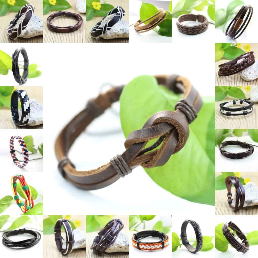 

Freedom choice 100PCS/Lot Handmade Charms Men Bracelets For Women Ethnic Tribal Wrap Bracelet & Bangle Femme Male Wristband A2